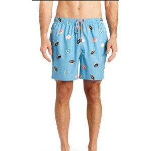 Rainforest Swim Trunks Size L Lined Cadet Blue NWT “Donut Forget Me”